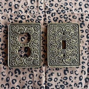 Vintage Inspired Decorative Gold Light Switch and Outlet Covers